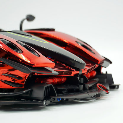 Trilumity Building Block Set: 1:8 Pagani Zonda R | Mirror Blood Red Paint Italian Hypercar (3300+-Piece)