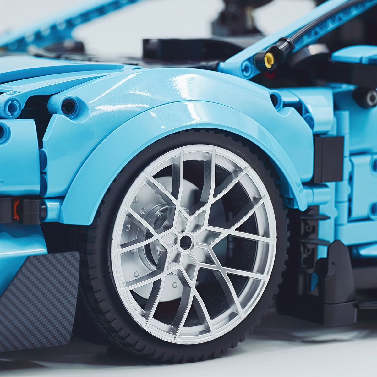 Trilumity Building Block Set: 1:8 Italian Bull | Full-Function RC Sant'Agata Supercar | Uv Sky Blue Custom Edition (3601-Piece)