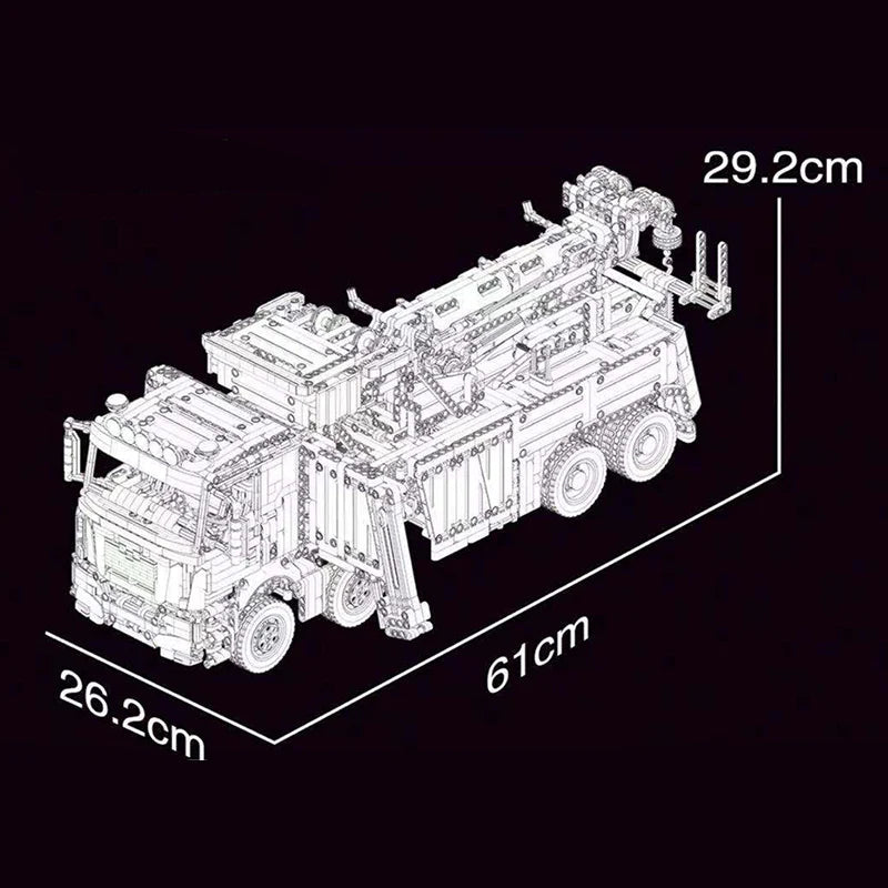 Trilumity Fire & Rescue Truck Building Block Set, 1:8 Scale, Remote Control, 4,883-Piece