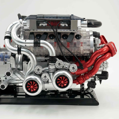 Trilumity Building Block Set: Large W16 Engine | French 16-Cylinder Engine Set (2520-Piece)
