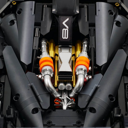 Trilumity Motorized Building Block Set: 1:8 McLaren Senna Black Knight Hypercar Limited Edition (3803-Piece)