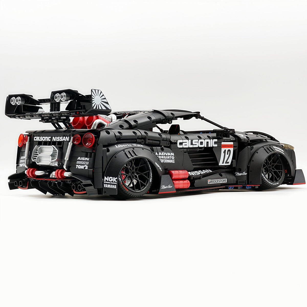 Trilumity Motorized Building Block Set: 1:8 Nissan GTR R35 Widebody Black Warrior Custom Edition | Black Beast | 3939+-Piece