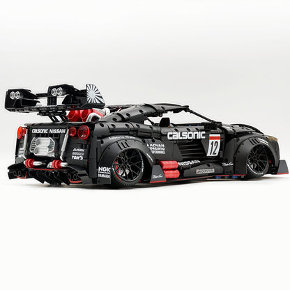 Trilumity Motorized Building Block Set: 1:8 Nissan GTR R35 Widebody Black Warrior Custom Edition | Black Beast | 3939+-Piece