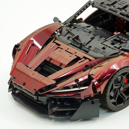Trilumity Motorized Building Block Set: 1:8 The Ultimate British Woking Hypercar | Black & Red Chameleon Paint Edition | Shipped in Original Gift Box