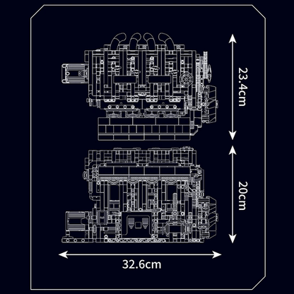 Trilumity Building Block Set: Motorised L4 Gasoline Engine (1787-Piece)