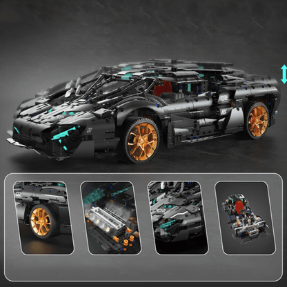 Trilumity Building Block Set: 1:8 Lamborghini Italian V8 Concept Supercar Set (3520-Piece)