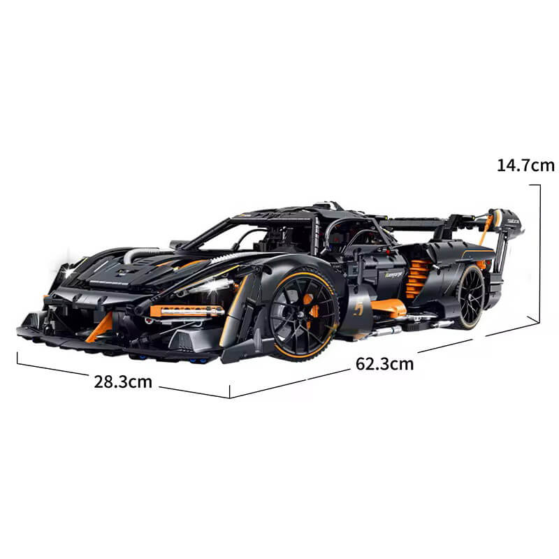 Trilumity Motorized Building Block Set: 1:8 McLaren Senna Black Knight Hypercar Limited Edition (3803-Piece)