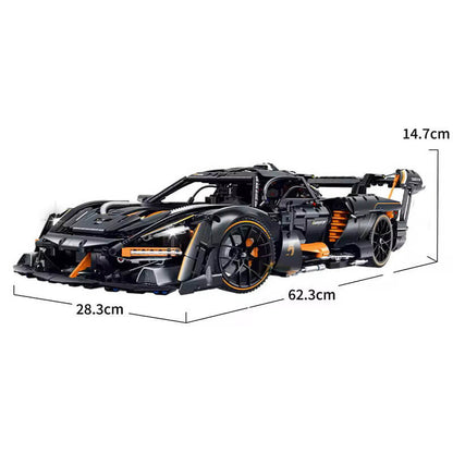 Trilumity Motorized Building Block Set: 1:8 McLaren Senna Black Knight Hypercar Limited Edition (3803-Piece)