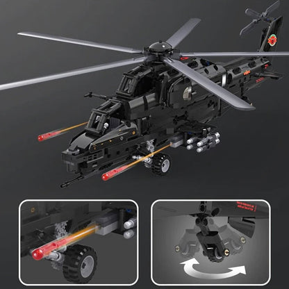 Trilumity WZ-10 Helicopter Building Block Set, Remote Control, 1,029-Piece