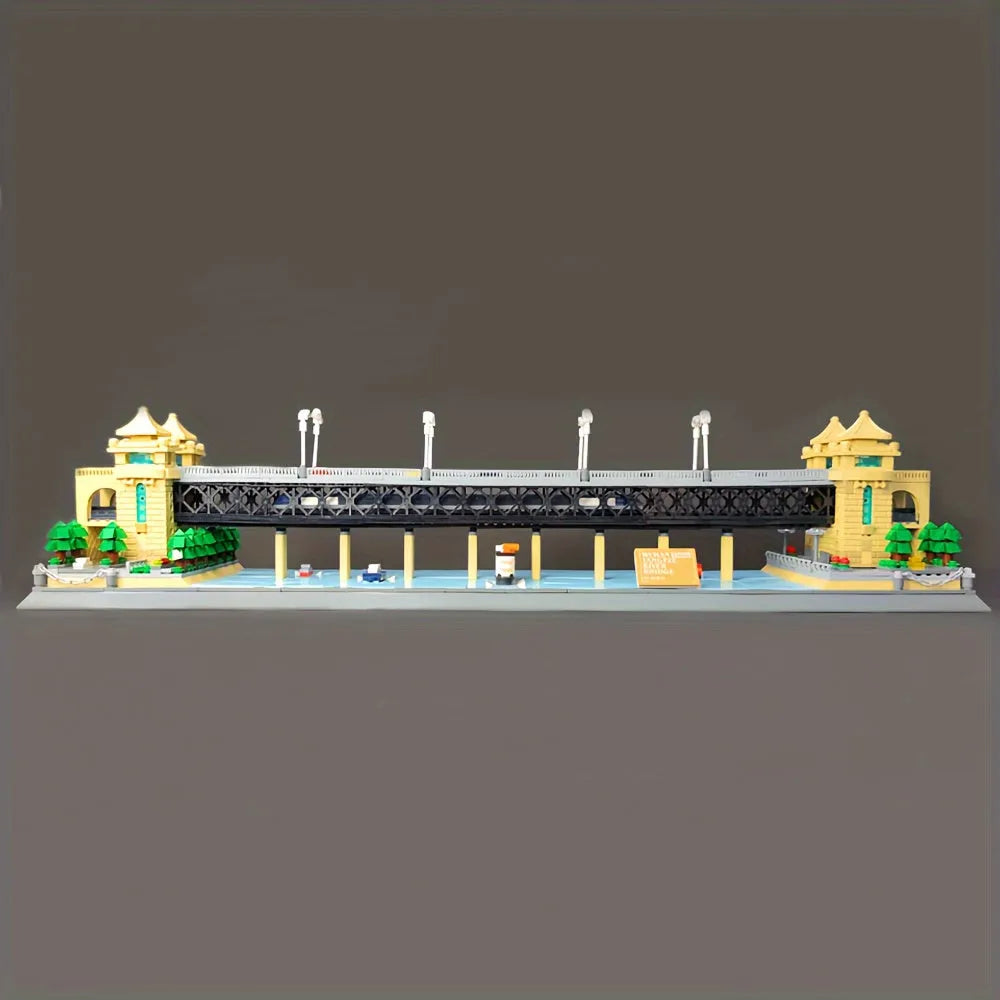 Wange MOC Building Block Set: China Wuhan River Bridge, Model 6223