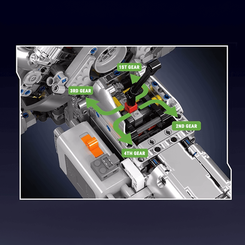 Trilumity Building Block Set: Motorised Hypercar W16 Engine & Gearbox (2024-Piece)