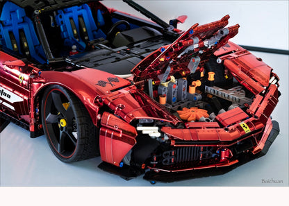Trilumity Motorized Building Block Set: 1:8 Xx Track Hybrid Red Plating Limited Color, The Ultimate Supercar, More Than 12 Features