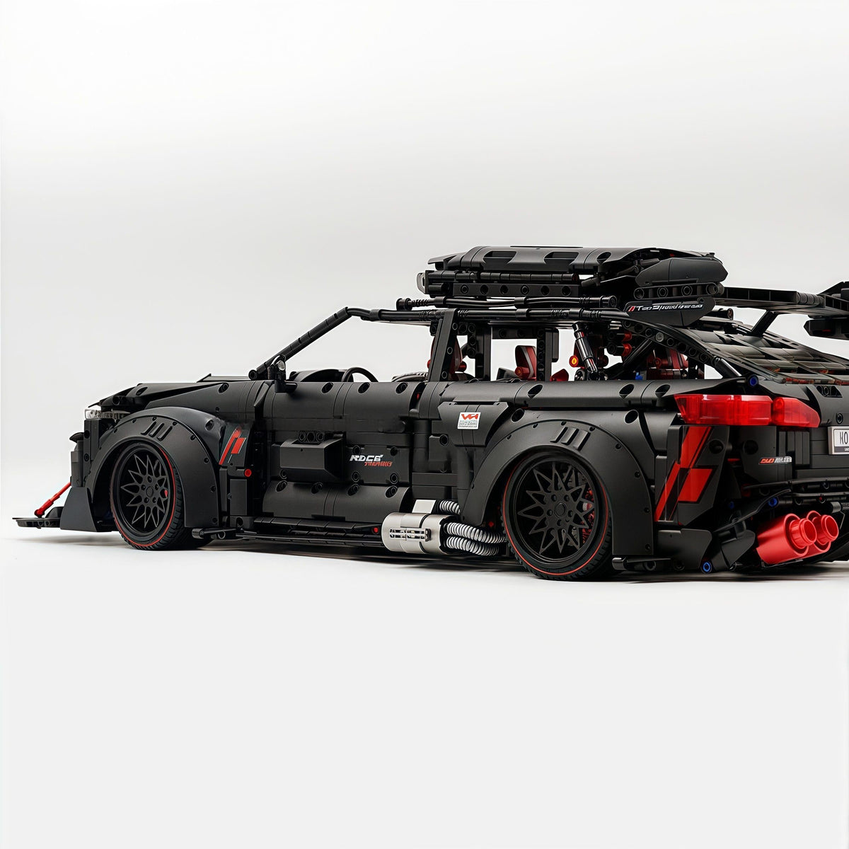 Trilumity Motorized Building Block Set: 1:8 Audi Rs6 Quattro Widebody Wagon | Matte Black Power | 4189+-Piece
