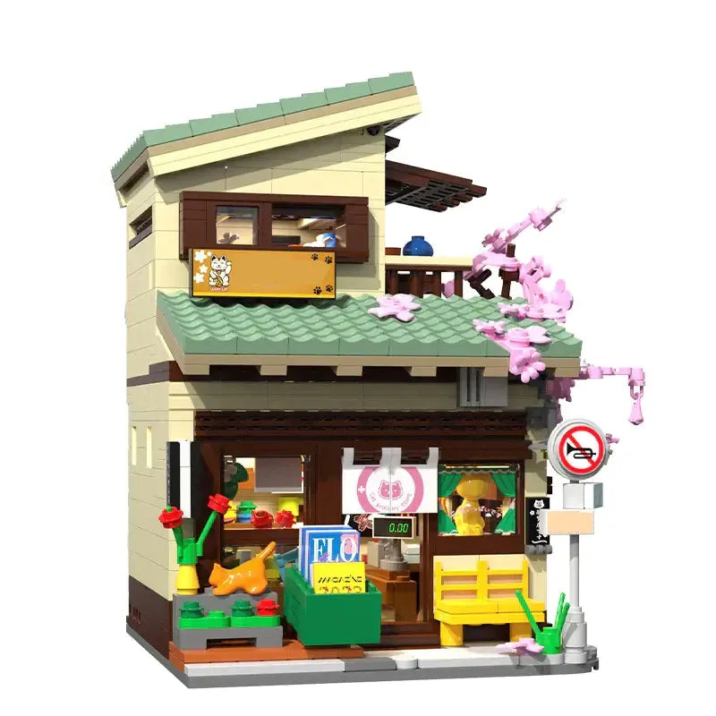 Cada Building Block Set: Japanese Style Cats Store, Model C66015