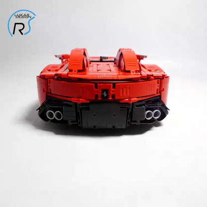 Trilumity MOC Building Block Set: 1:8 Italian Red Hypercar | MOC Set (3587-Piece)