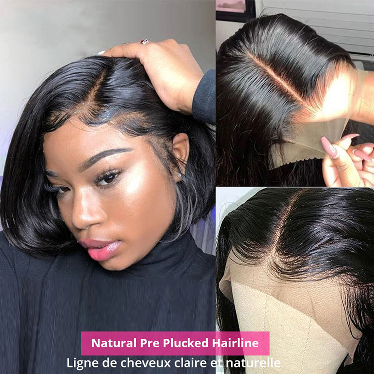 Trilumity Straight Lace Front Wig in Natural Black, back view