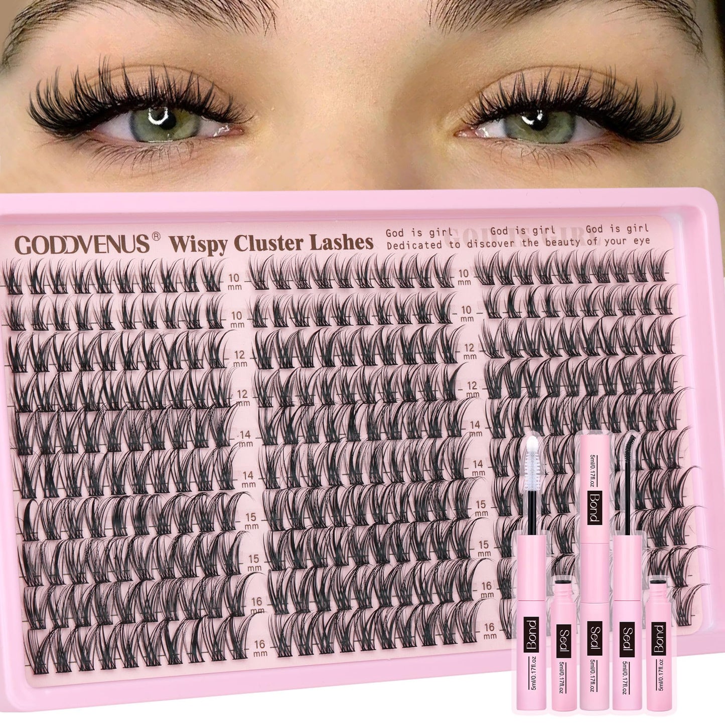 Trilumity Natural Wispy Extension Kit Wispy Faux Mink Fiber - Black False Lashes