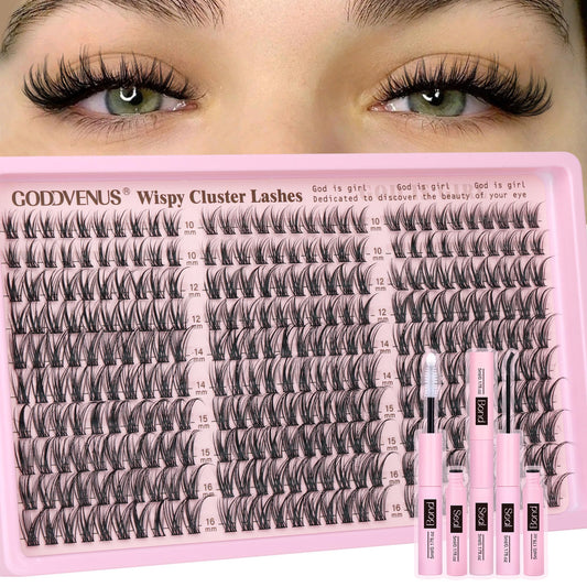 Trilumity Natural Wispy Extension Kit Wispy Faux Mink Fiber - Black False Lashes