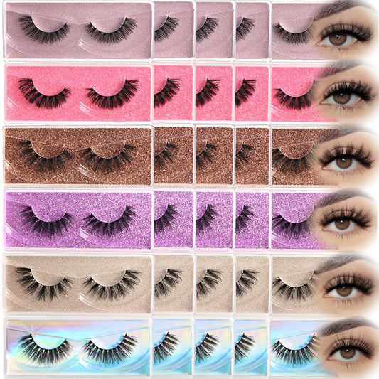 Trilumity Bulk Volume Mixed Cat Eye Faux Mink Fiber - Black False Lashes