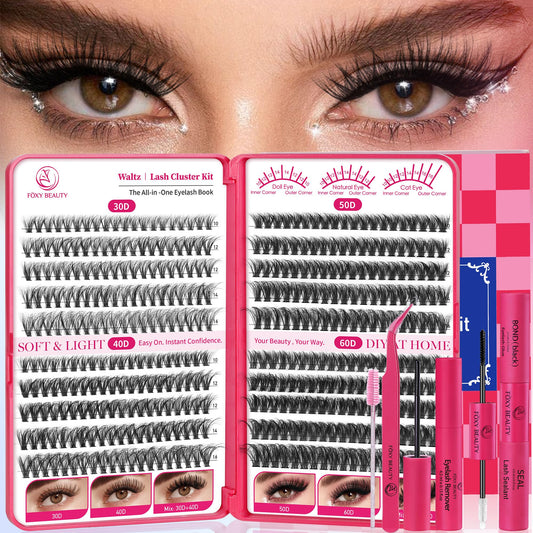 Trilumity Lash Clusters Wispy Faux Mink Fiber - Black False Lashes
