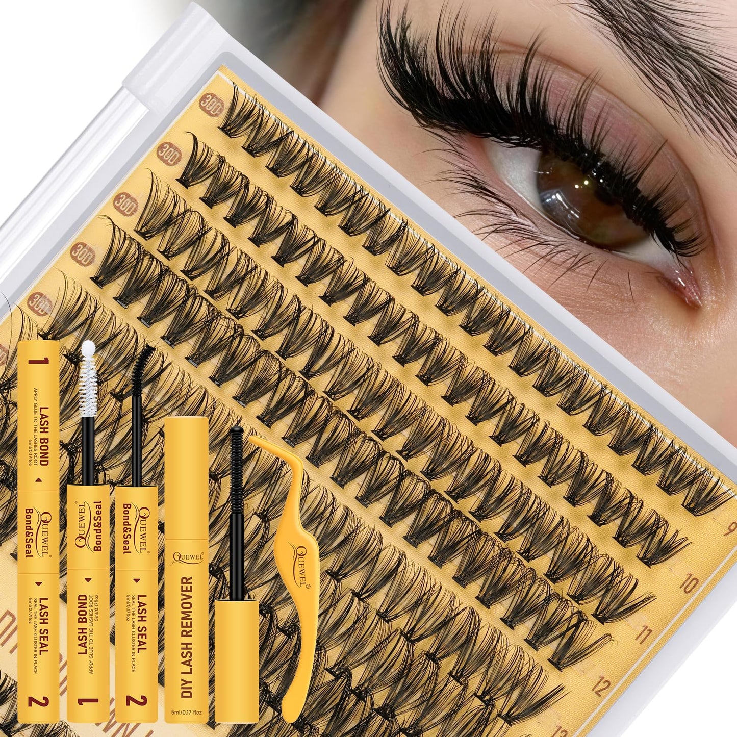 Trilumity Lash Clusters Kit 30D+40D Cat Eye Faux Mink Fiber - Black False Lashes