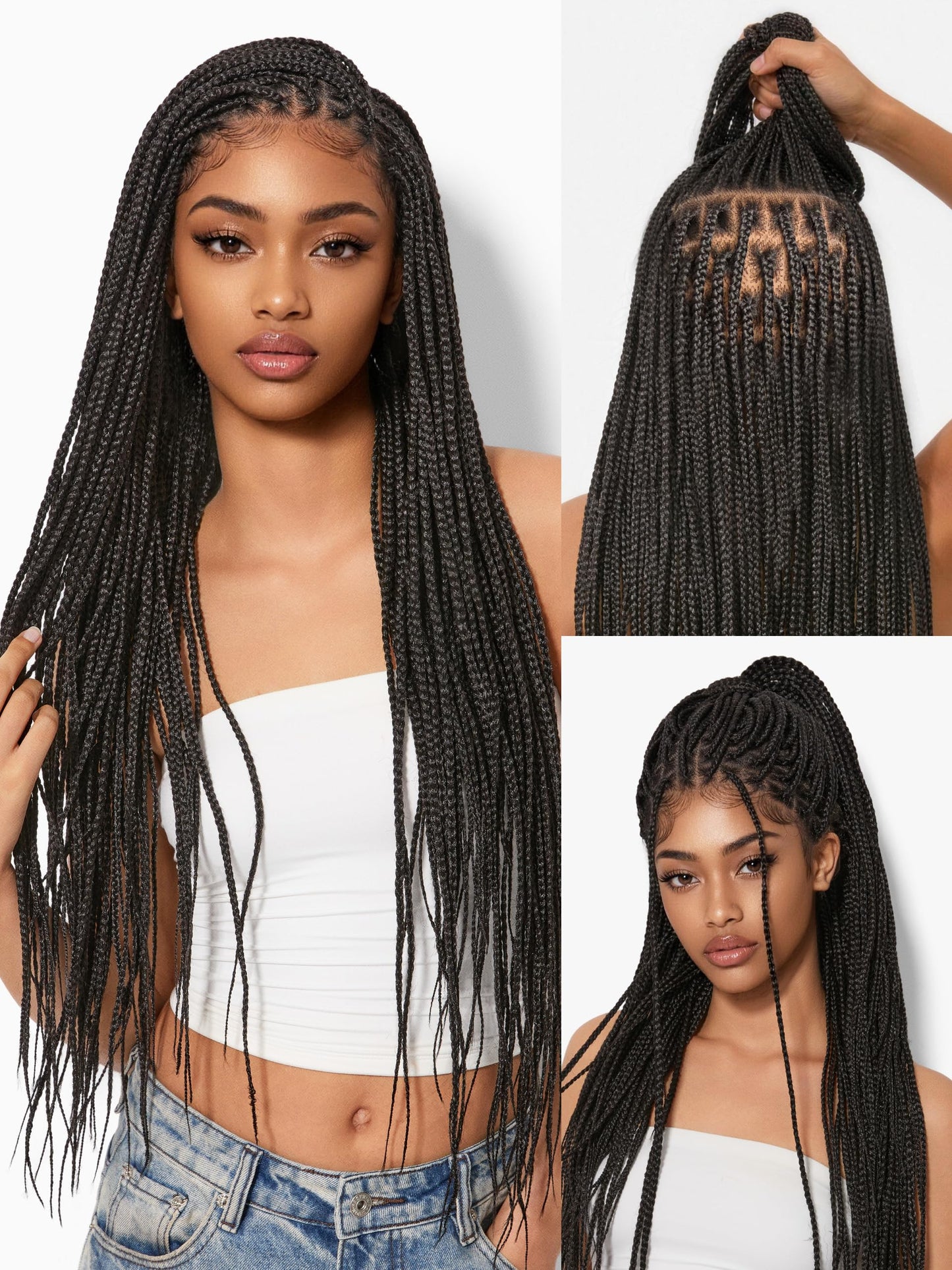 Trilumity Full Lace Triple Deep Wave Human Hair - Natural Black Hair Replacement Wig