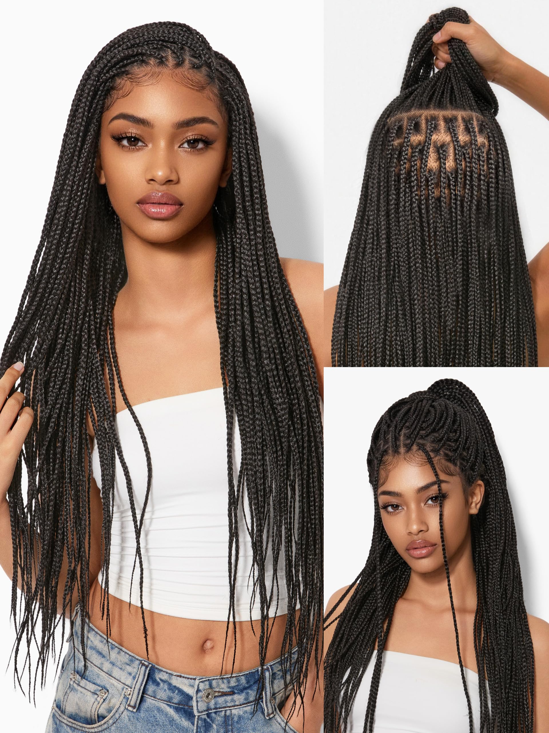 Trilumity Full Lace Triple Deep Wave Human Hair - Natural Black Hair Replacement Wig