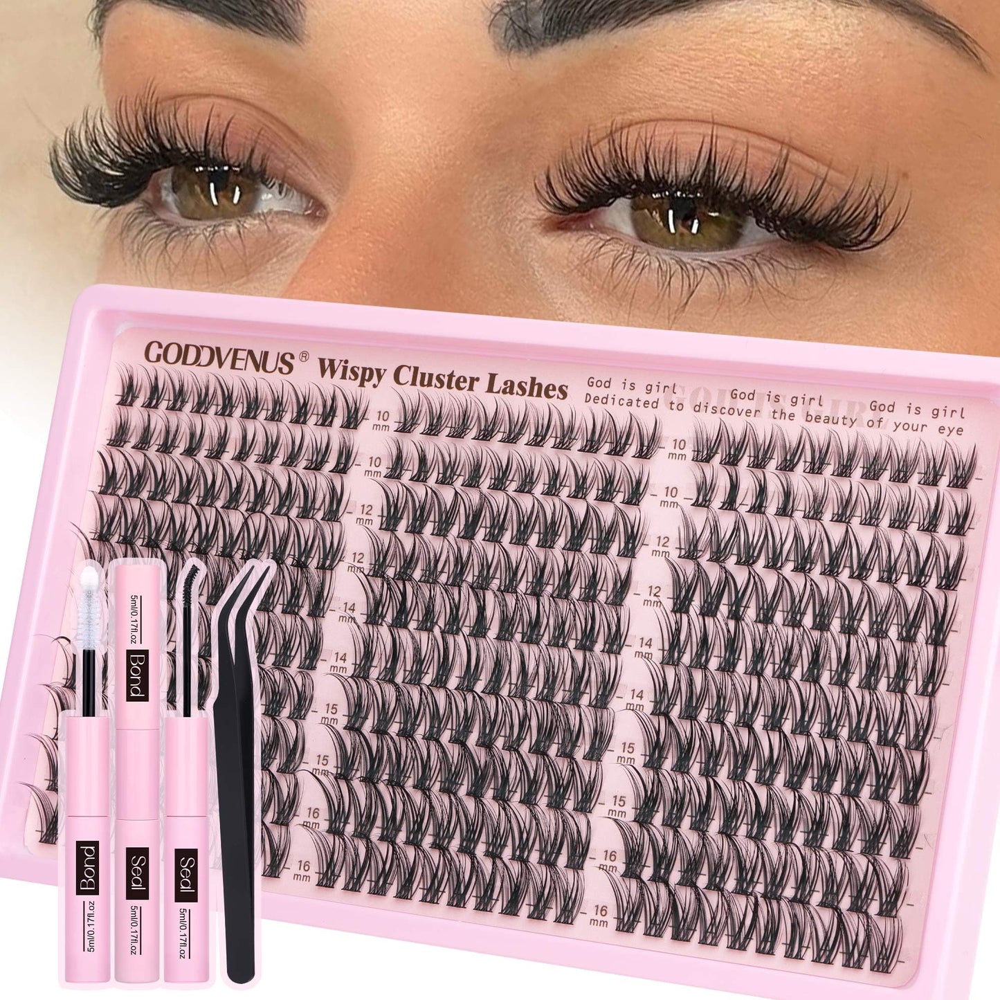 Trilumity Lash Clusters Kit Eyelash Wispy Faux Mink Fiber - Black False Lashes