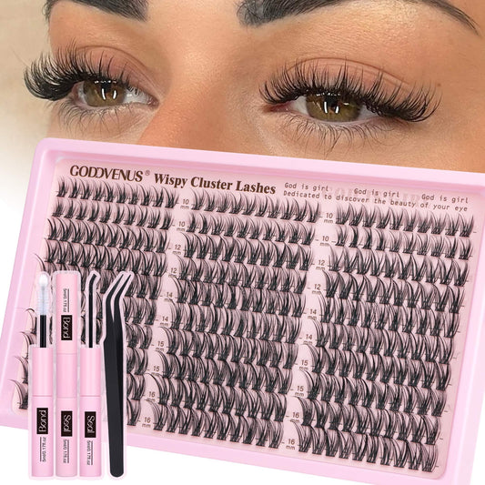 Trilumity Lash Clusters Kit Eyelash Wispy Faux Mink Fiber - Black False Lashes
