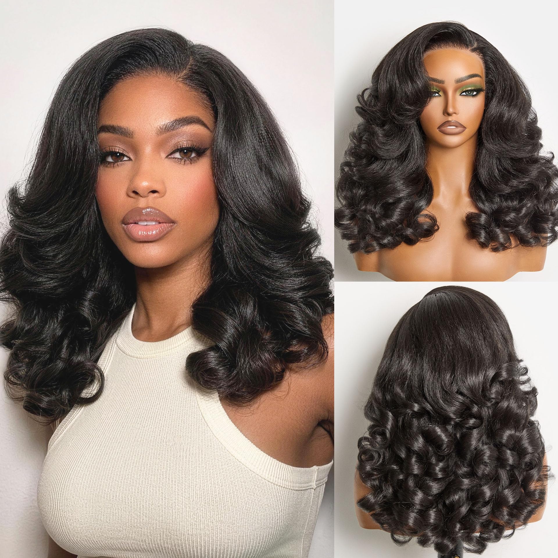 Trilumity Loose Body Wave Human Hair - Natural Black Hair Replacement Wig