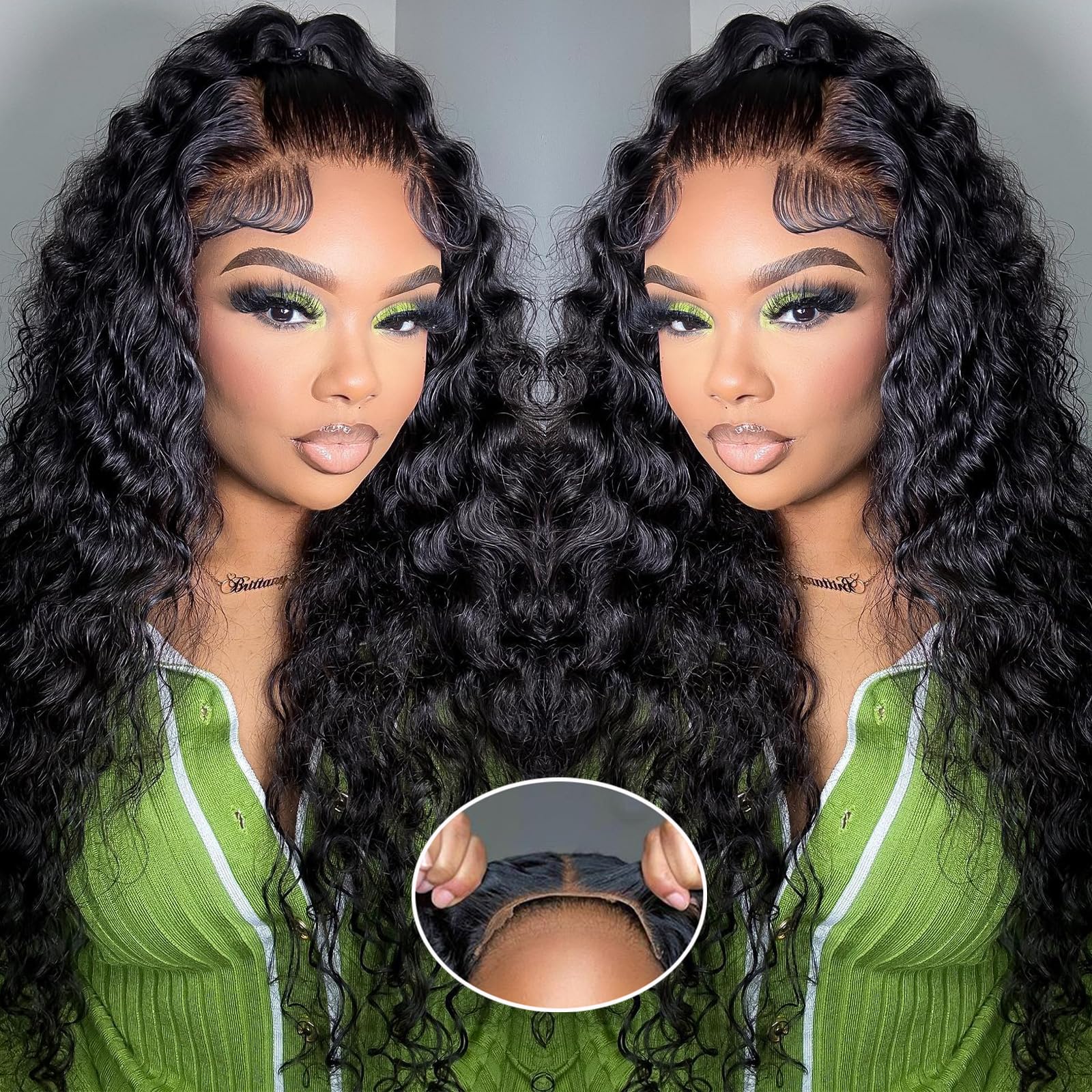 Trilumity Water For Women Water Wave Human Hair - Natural Black Hair Replacement Wig