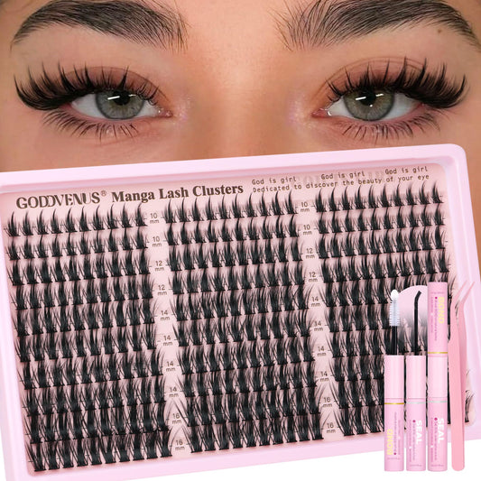 Trilumity Manga Lash Clusters Kit Cat Eye Faux Mink Fiber - Black False Lashes