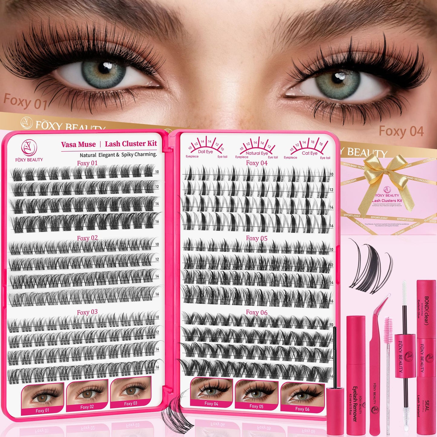 Trilumity Lash Clusters Wispy Faux Mink Fiber - Black False Lashes