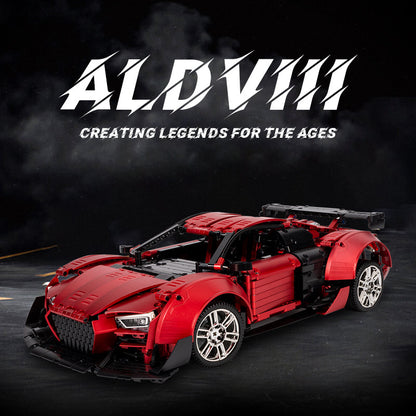 Trilumity Building Block Set: Audi R8 Red Beast, Large Rear Wing (2641-Piece)