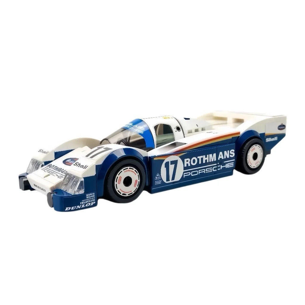 Trilumity Building Block Set: 1:24 Porsche 962C, A Legendary Racing Car of the 1980s | Rothmans Classic Blue and White Livery