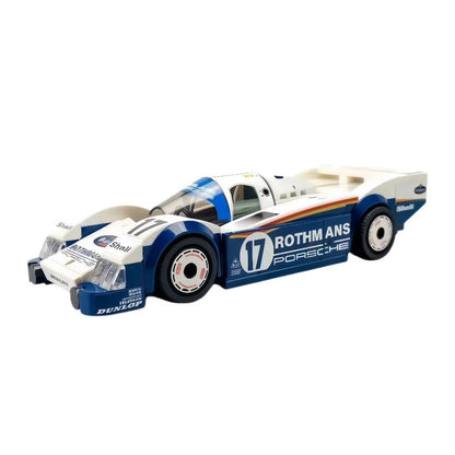 Trilumity Building Block Set: 1:24 Porsche 962C, A Legendary Racing Car of the 1980s | Rothmans Classic Blue and White Livery