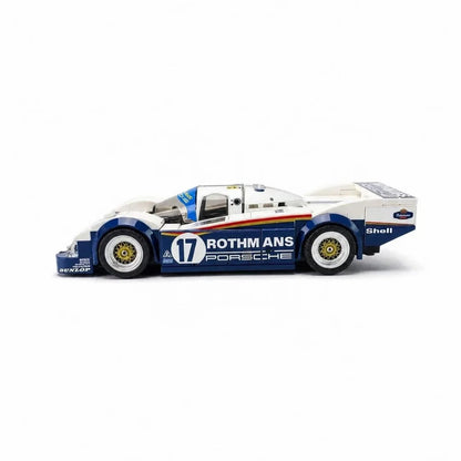 Trilumity Building Block Set: 1:24 Porsche 962C, A Legendary Racing Car of the 1980s | Rothmans Classic Blue and White Livery
