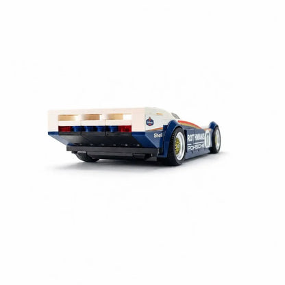 Trilumity Building Block Set: 1:24 Porsche 962C, A Legendary Racing Car of the 1980s | Rothmans Classic Blue and White Livery