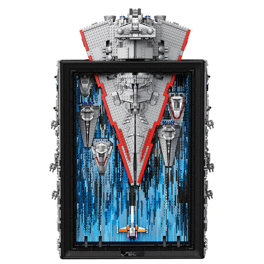 Trilumity Giant Space Craft Aircraft Carrier, Wall Display Building Block Set, 5,964-Piece