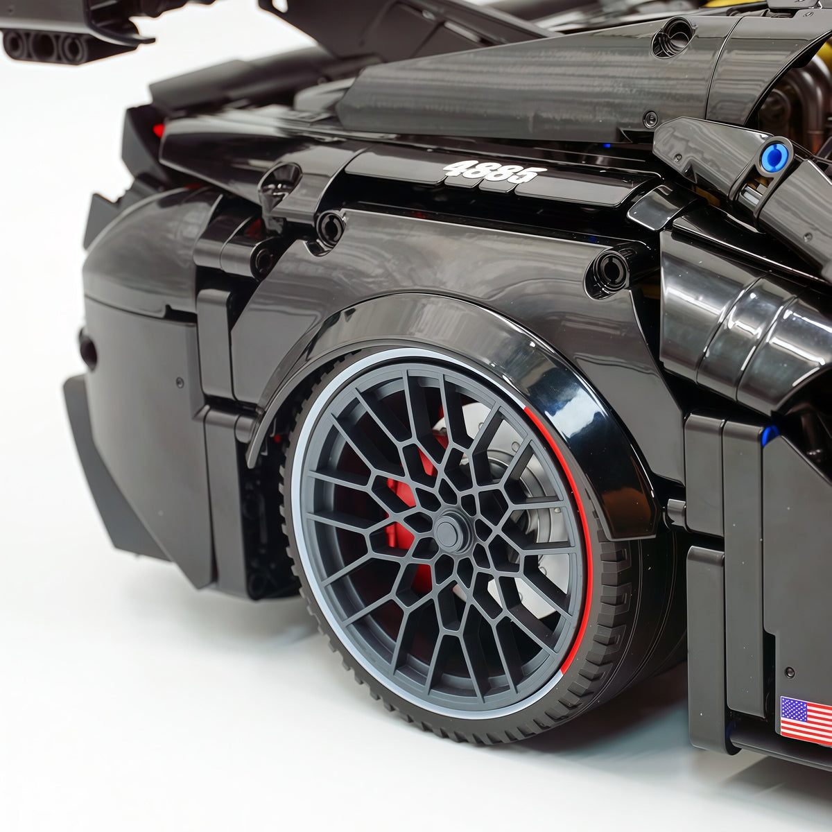 Trilumity Building Block Set: 1:8 American Muscle Police Car Pearlescent Black Limited Edition | The Ultimate RC Collector’s Item (3975-Piece)