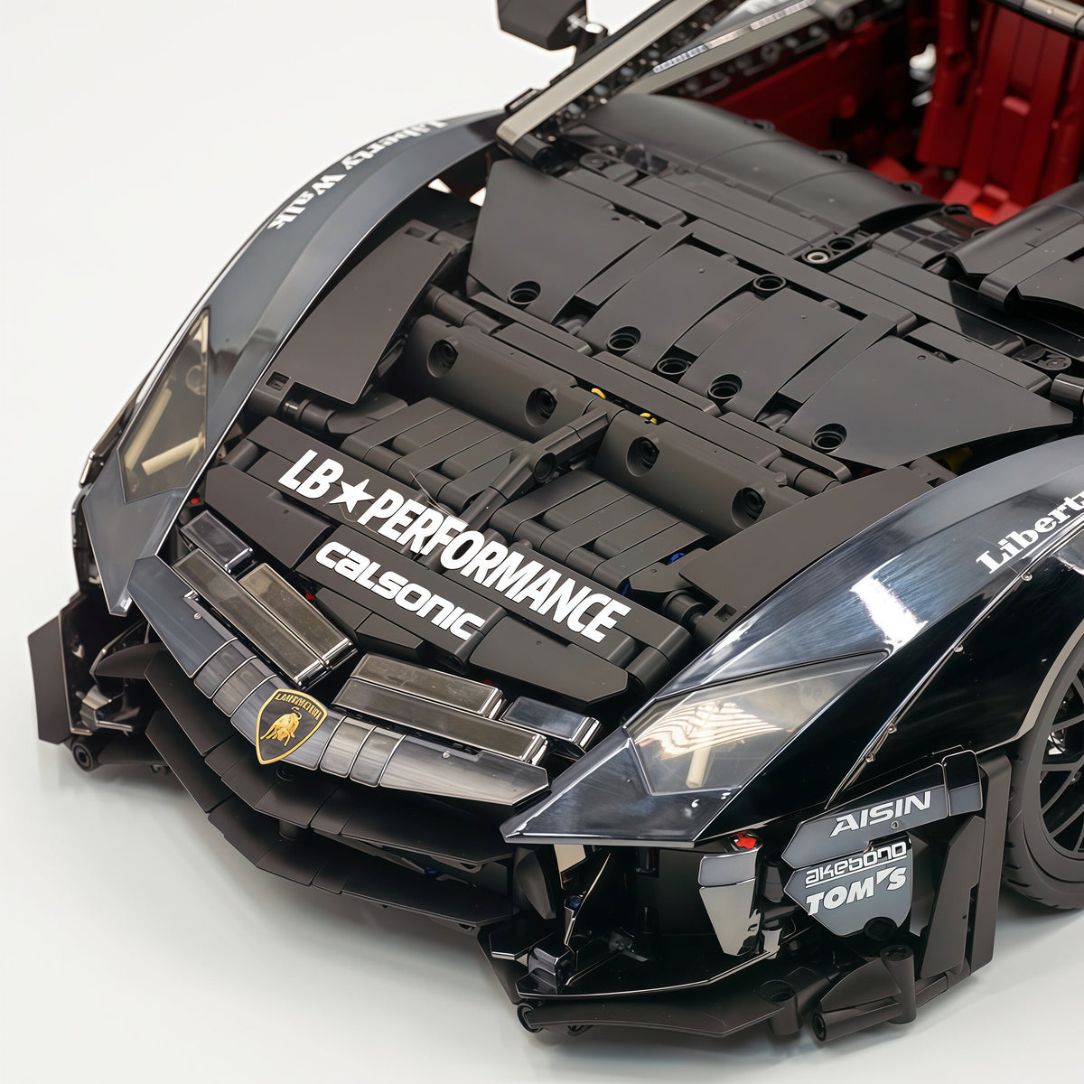 Trilumity Building Block Set: 1:8 Lamborghini Aventador Svj Lbwk | Electroplated Black Custom Bull Widebody Supercar