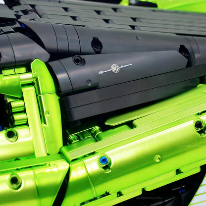 Trilumity Building Block Set: 1:8 Devel sixteen V16 | Neon Green Custom Edition | Officially licensed (4016Piece)
