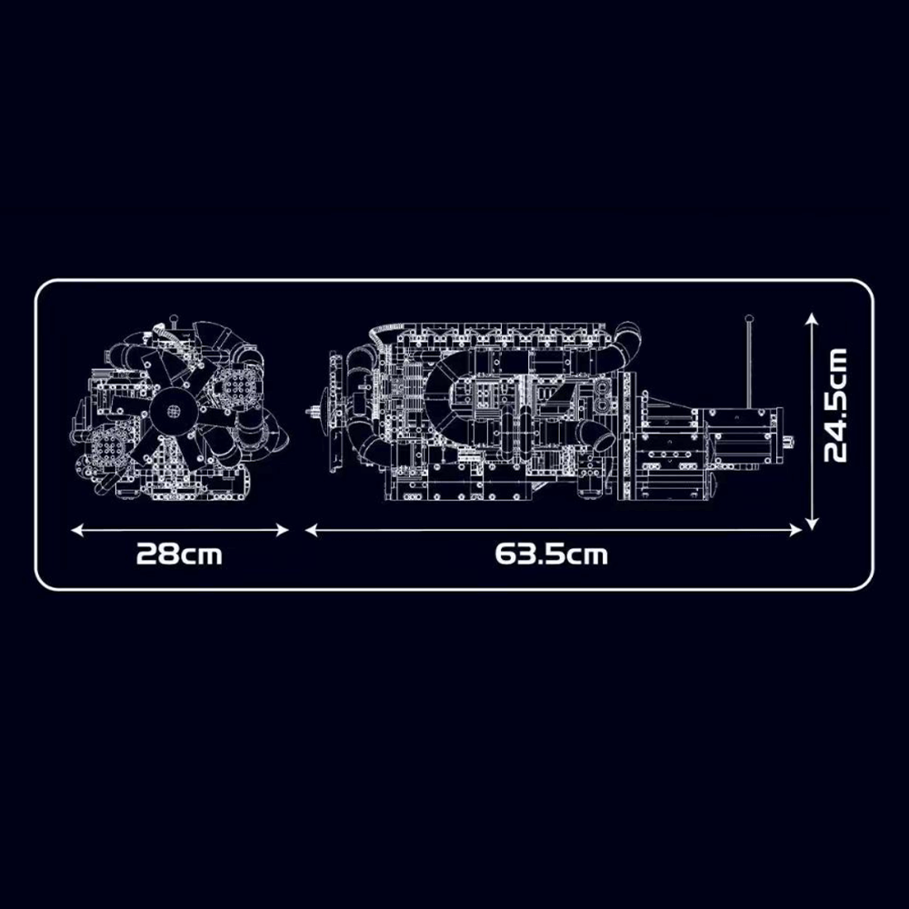 Trilumity Motorized Building Block Set: Scania Inline-6 Truck Engine (3236-Piece)