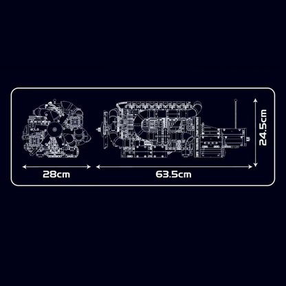 Trilumity Motorized Building Block Set: Scania Inline-6 Truck Engine (3236-Piece)