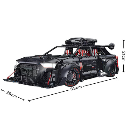 Trilumity Motorized Building Block Set: 1:8 Audi Rs6 Quattro Widebody Wagon | Matte Black Power | 4189+-Piece