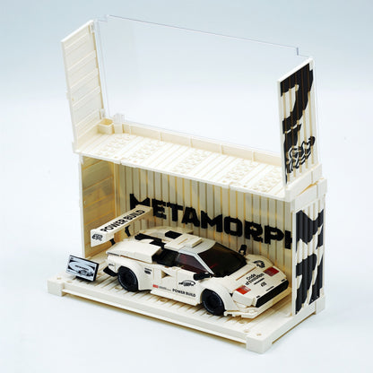 Trilumity Motorized Building Block Set: 80s Wedge Supercar Widebody Edition | Container Display Case (338-Piece)
