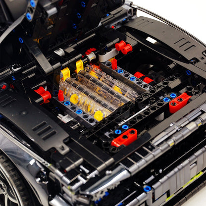 Trilumity Building Block Set: 1: 8 Dodge Challenger, Black Samurai Customized Version (3300+Piece)