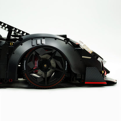 Trilumity Motorized Building Block Set: 1:8 Lamborghini Veneno Limited Edition Obsidian V12 Supercar | 64cm | Remote Controlled | 3809-Piece