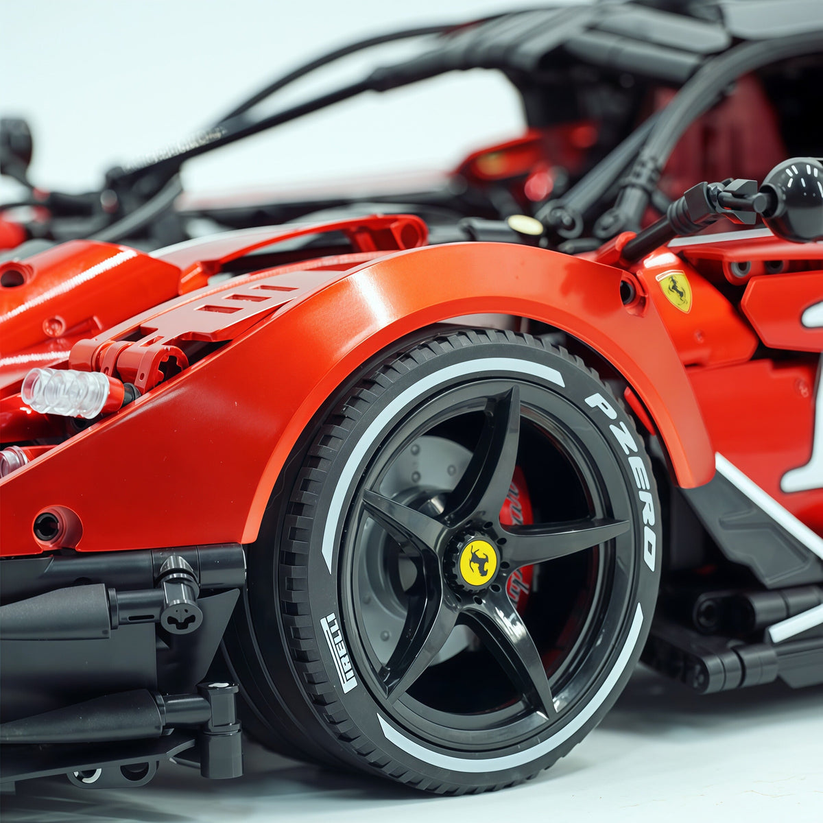 Trilumity Motorized Building Block Set: 1:8 The Ultimate Italian Hybrid Hypercar Evo | Pearl Red Painting Italian Flagship (4058Piece)