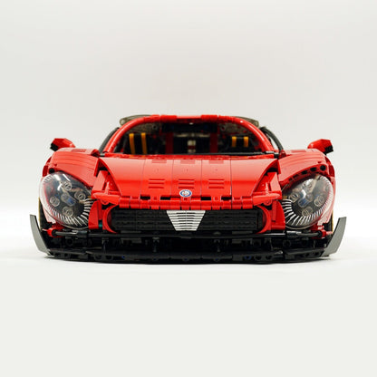Trilumity Alfa Romeo 33 Stradale Supercar, Pearlescent Red Paint Customized Version Building Block Set, 1:8 Scale, Remote Control, 3,861-Piece